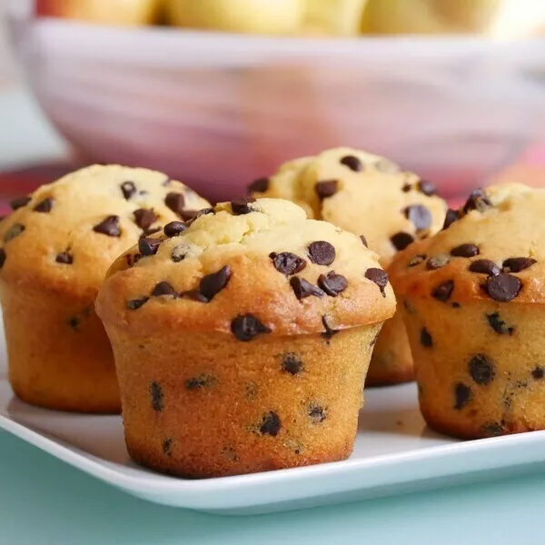 Muffins aux pépites de chocolat : faciles et délicieux.