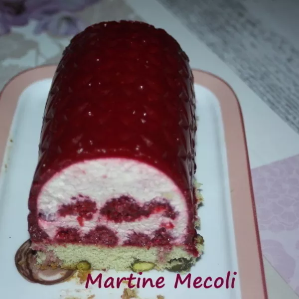 🍥 Bûche légère vanille framboise avec insert roulé à la framboise -  Recette i-Cook'in