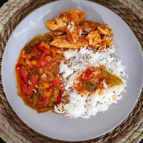 Poulet basquaise et riz basmati