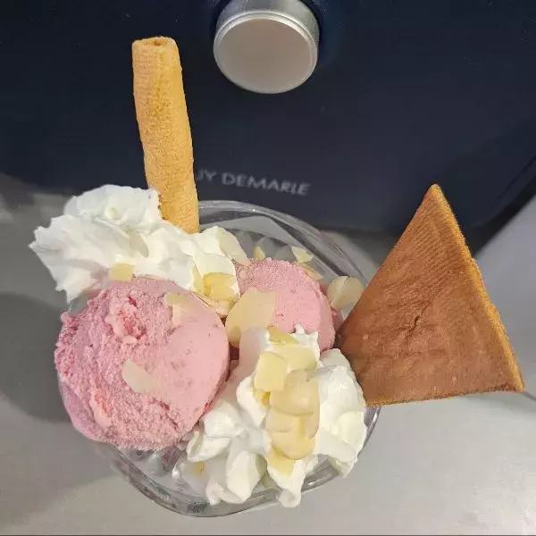 Crème glacée à la framboise 