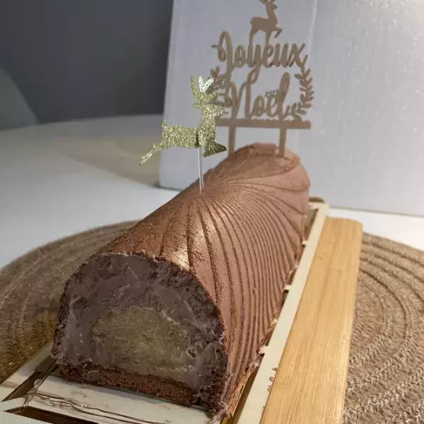 Bûche express chocolat avec insert poire