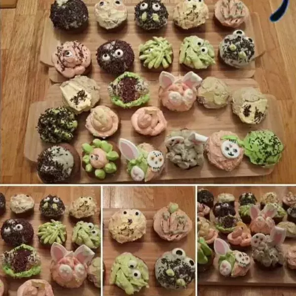 Set décoration de table cupcakes pistache-mangue