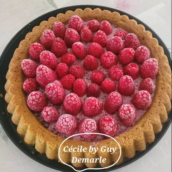 tarte renversée aux framboises