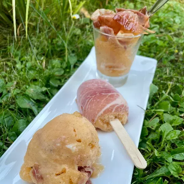 Melon givré et jambon cru