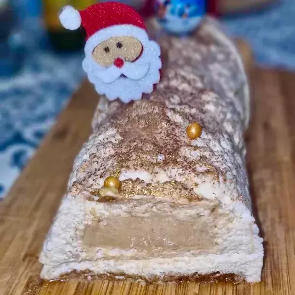 Bûche légère pommes-spéculoos