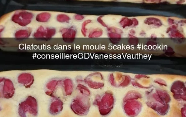 Clafoutis aux cerises (moule 5 cakes longs) - Recette i-Cook'in